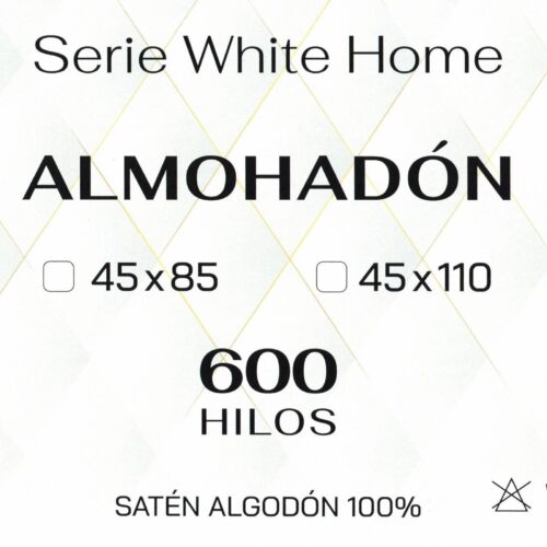 ALMOHADÓN 600 HILOS SATÉN ALGODÓN 100%