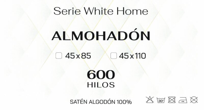 ALMOHADÓN 600 HILOS SATÉN ALGODÓN 100%